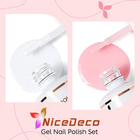 Set 2-1 smalto gel NiceDeco senza HEMA (15 ml * 2)