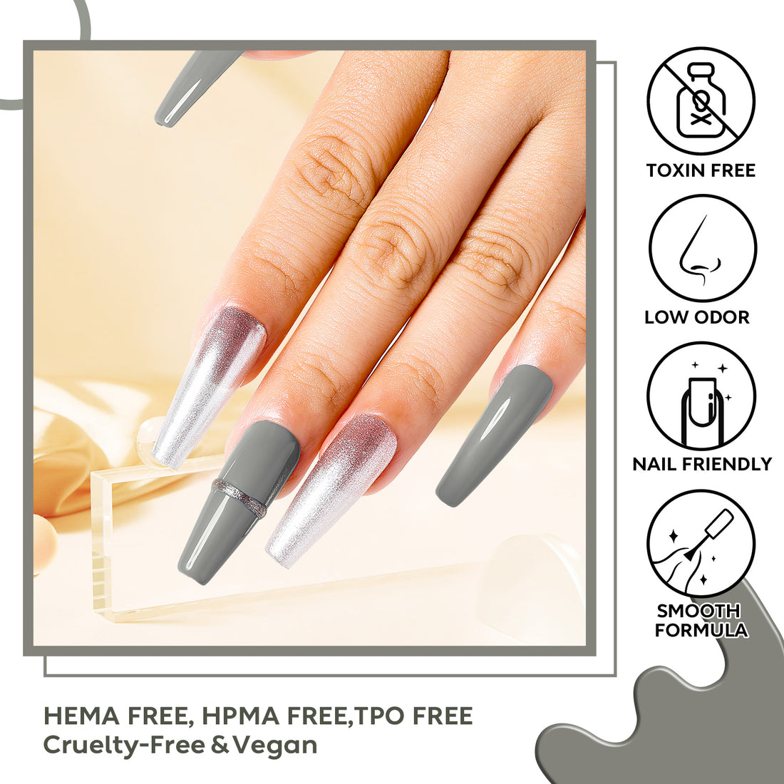 N001 NiceDeco HEMA-freier Gel-Nagellack (15 ml)