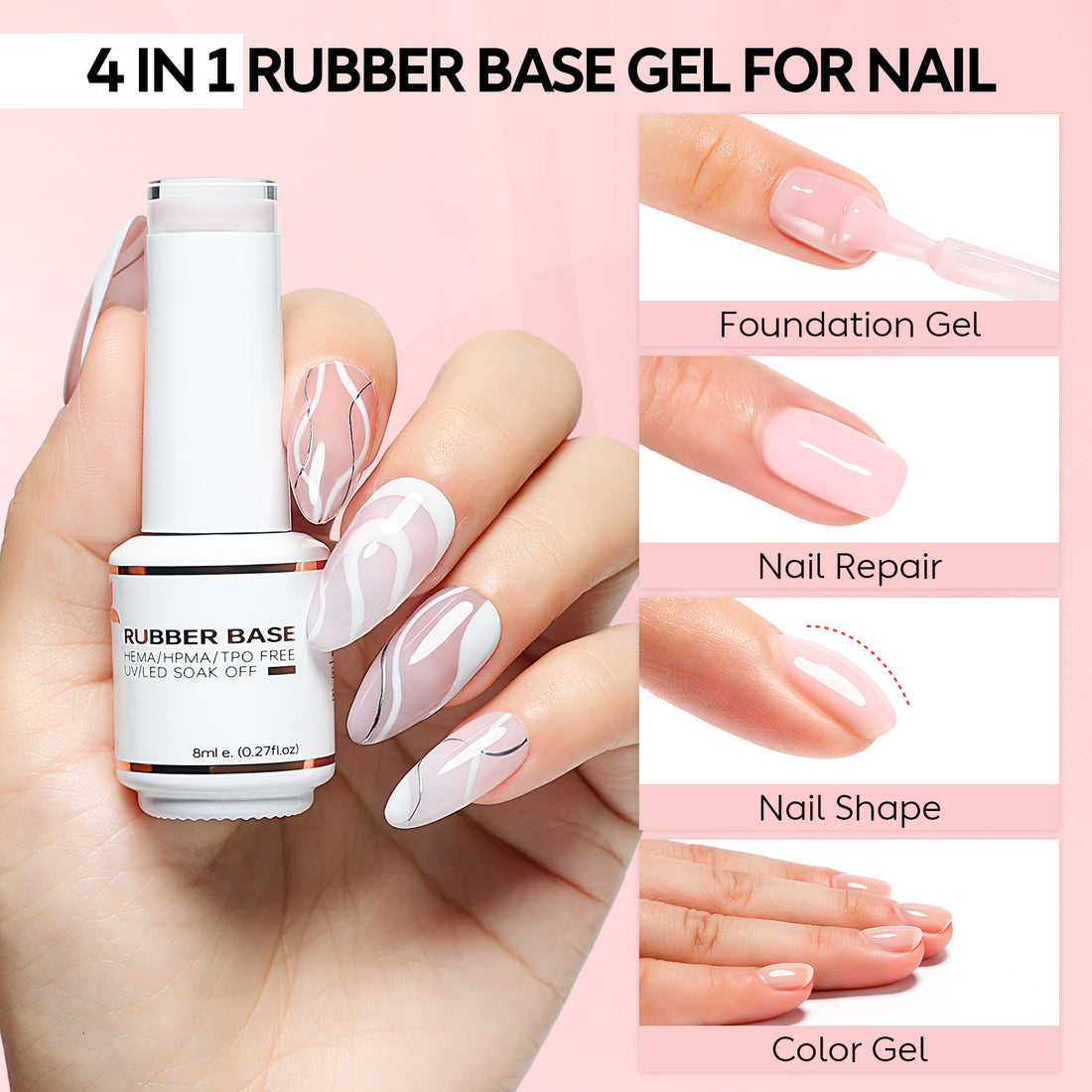 6-33 NiceDeco HEMA-Free Rubber Base Set (8ml*6)