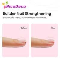 NiceDeco HEMA-free Gel Polish Set -  Base Coat + Top Coat + Rubber Base (NR03)