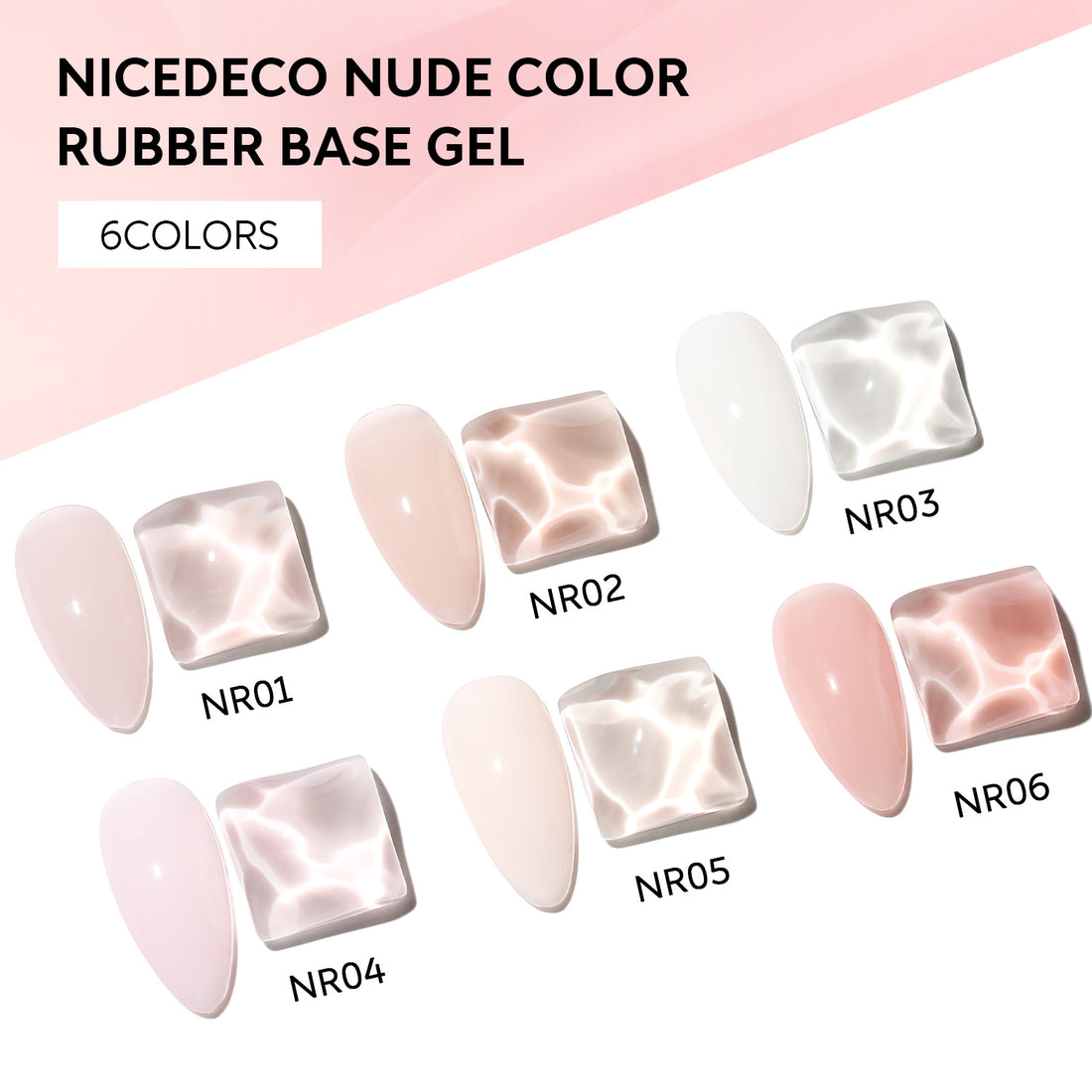 6-33 NiceDeco HEMA-Free Rubber Base Set (8ml*6)