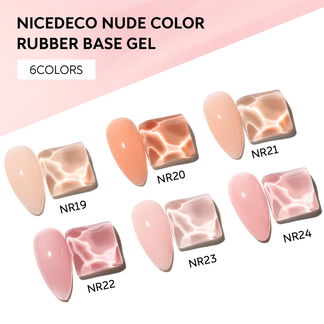 6-36 NiceDeco HEMA-Free Rubber Base Set (8ml*6)