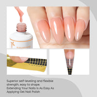 NiceDeco HEMA-free Gel Polish Set -  Base Coat + Top Coat + 8 in 1 Builder Base Gel (NB06)