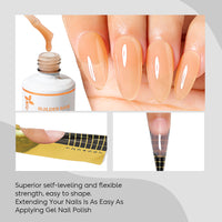 NiceDeco HEMA-free Gel Polish Set -  Base Coat + Top Coat + 8 in 1 Builder Base Gel (NB16)