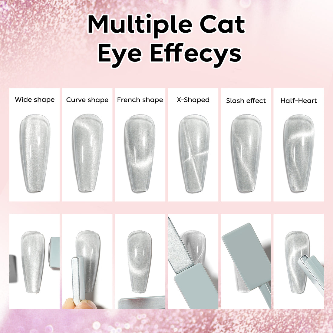 6-32 NiceDeco HEMA-Free Cat Eye Gel Polish Set (8ml*6)