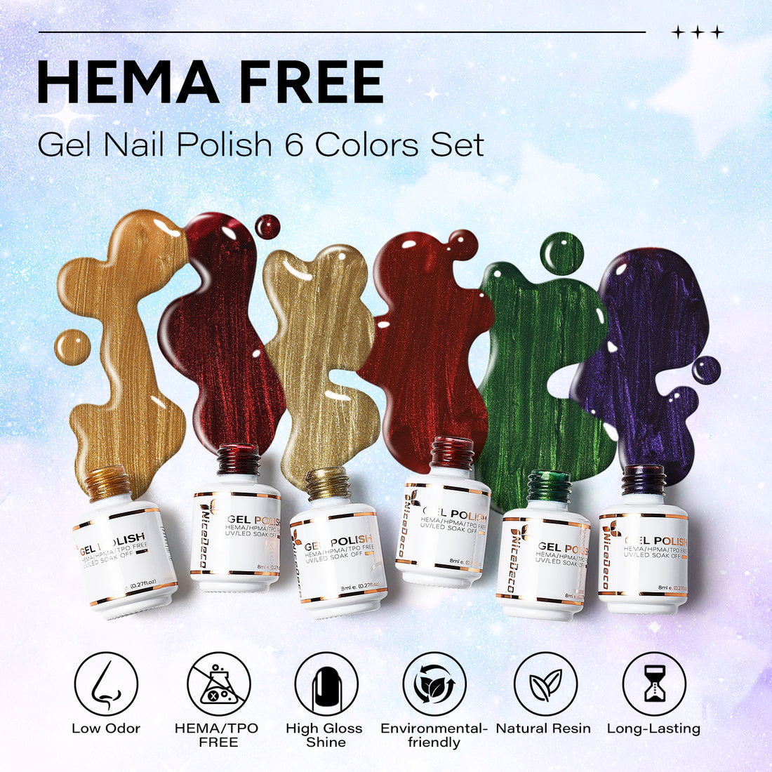 6-41 NiceDeco HEMA-Free Cat Eye Gel Polish Set