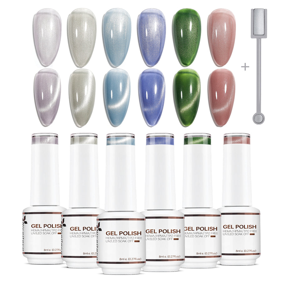 6-31 NiceDeco HEMA-Free Cat Eye Gel Polish Set (8ml*6)