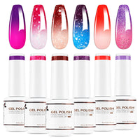 6-29 NiceDeco HEMA-free Color Changing Gel Polish Set (8ml*6)