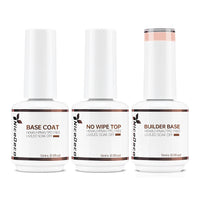 NiceDeco HEMA-free Gel Polish Set -  Base Coat + Top Coat + 8 in 1 Builder Base Gel (NB01)