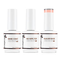 NiceDeco HEMA-free Gel Polish Set -  Base Coat + Top Coat + 8 in 1 Builder Base Gel (NB03)