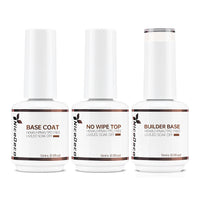 NiceDeco HEMA-free Gel Polish Set -  Base Coat + Top Coat + 8 in 1 Builder Base Gel (NB08)