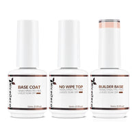 NiceDeco HEMA-free Gel Polish Set -  Base Coat + Top Coat + 8 in 1 Builder Base Gel (NB13)