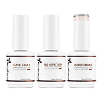 NiceDeco HEMA-free Gel Polish Set -  Base Coat + Top Coat + Rubber Base (NR02)