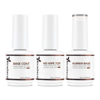 NiceDeco HEMA-free Gel Polish Set -  Base Coat + Top Coat + Rubber Base (NR03)