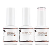 NiceDeco HEMA-free Gel Polish Set -  Base Coat + Top Coat + Rubber Base (NR04)