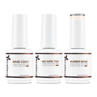 NiceDeco HEMA-free Gel Polish Set -  Base Coat + Top Coat + Rubber Base (NR05)