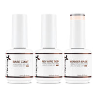 NiceDeco HEMA-free Gel Polish Set -  Base Coat + Top Coat + Rubber Base (NR07)