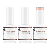 NiceDeco HEMA-free Gel Polish Set -  Base Coat + Top Coat + Rubber Base (NR18)