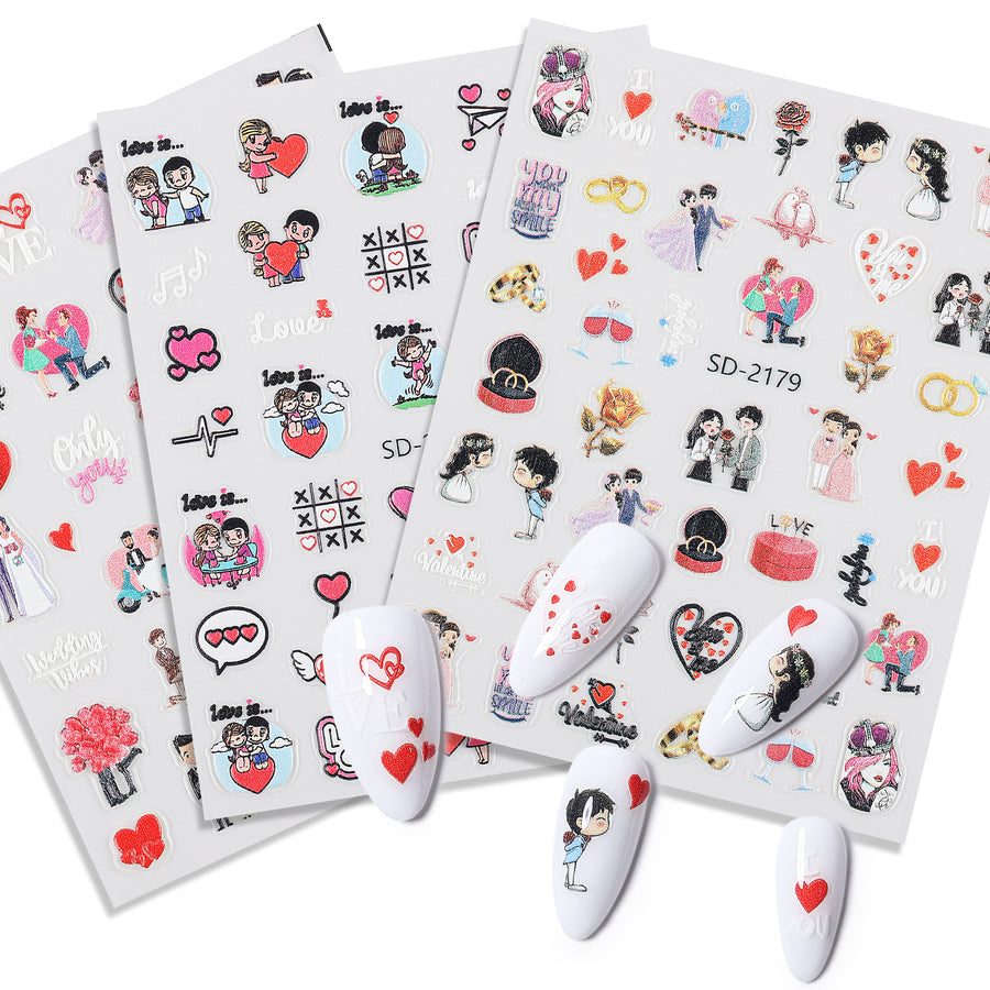 Nicedeco 15 Sheets Valentine's Day Nail Art Stickers 003