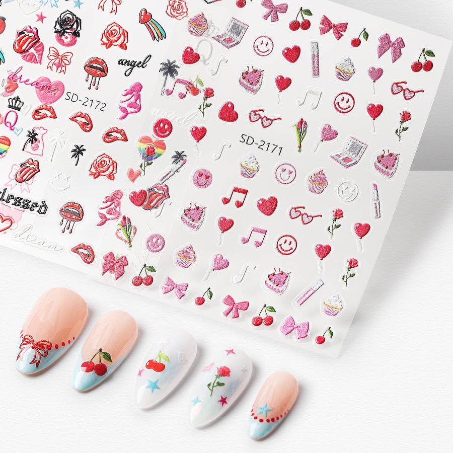 Nicedeco 15 Sheets Valentine's Day Nail Art Stickers 003