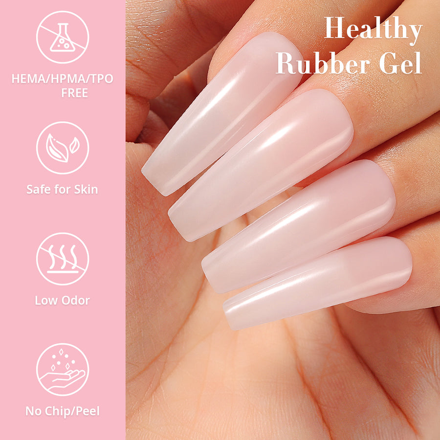 NiceDeco HEMA-free Gel Polish Set -  Base Coat + Top Coat + Rubber Base (NR04)