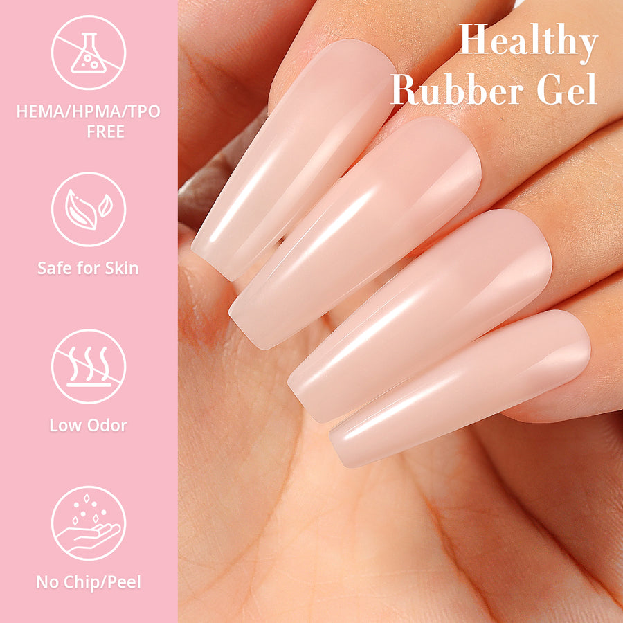 NiceDeco HEMA-free Gel Polish Set -  Base Coat + Top Coat + Rubber Base (NR09)