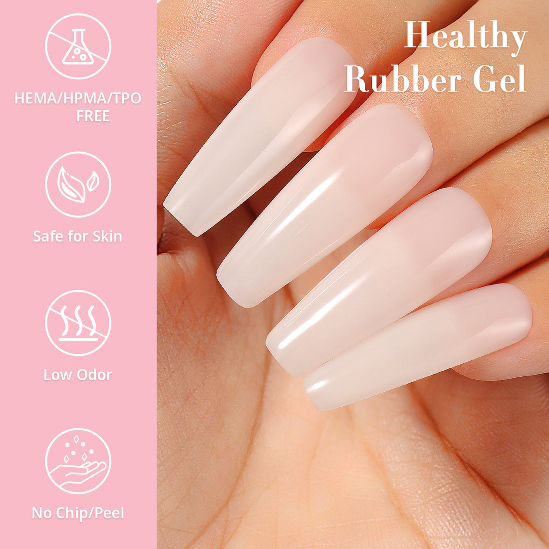 NiceDeco HEMA-free Gel Polish Set -  Base Coat + Top Coat + Rubber Base (NR13)