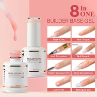 Set 2-8 basi per builder NiceDeco senza HEMA (15 ml*2)