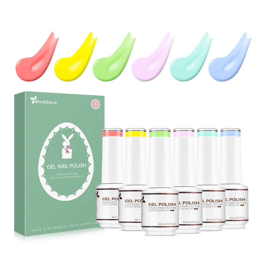 6-22 NiceDeco HEMA-free Gel Polish Set (8ml*6)