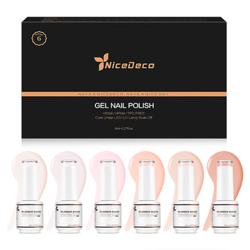 6-35 NiceDeco HEMA-Free Rubber Base Set (8ml*6)