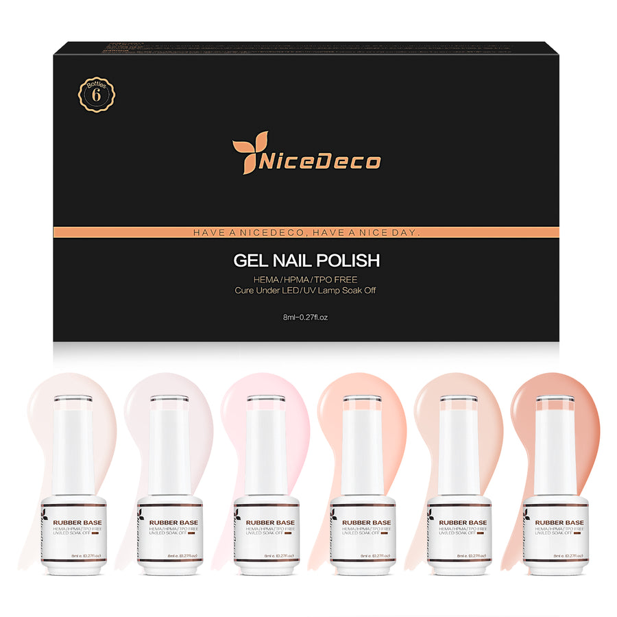 6-35 NiceDeco HEMA-Free Rubber Base Set (8ml*6)