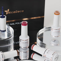 6-10 NiceDeco HEMA-Free Gel Polish Set (8ml*6) is free of HEMA/HPMA/TPO. Get a subtly stunning manicure with our NiceDeco HEMA-Free Gel Polish Set. This set includes 6 shades with a touch of shimmer, perfect for a low key but glamorous look. (No need to be extra, just extra fabulous.)