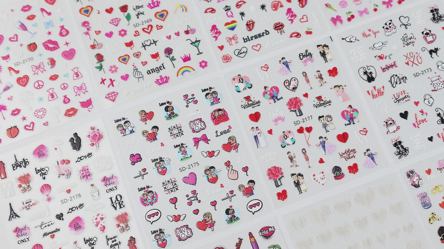 Nicedeco 15 Sheets Valentine's Day Nail Art Stickers 003